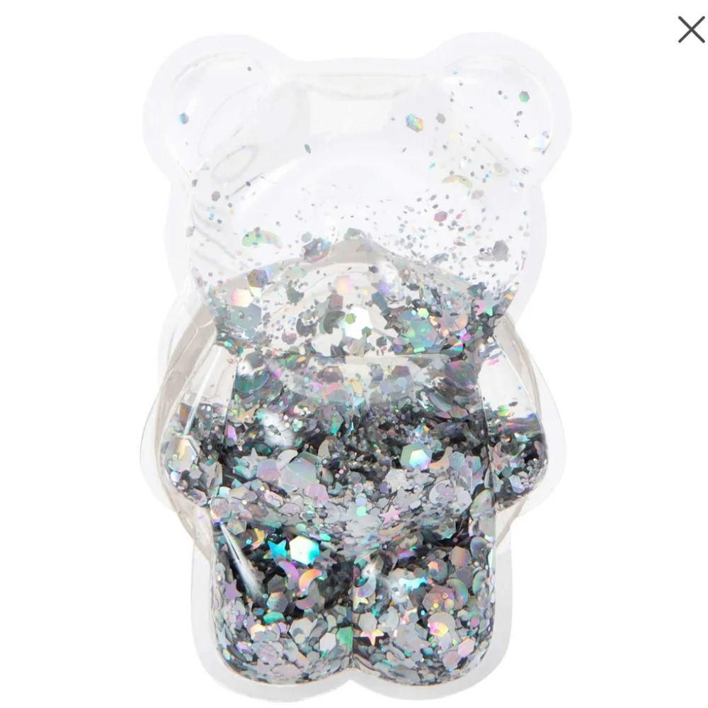 Phone Grip with Squishy Glitter Bear Design - Picture 3 of 6